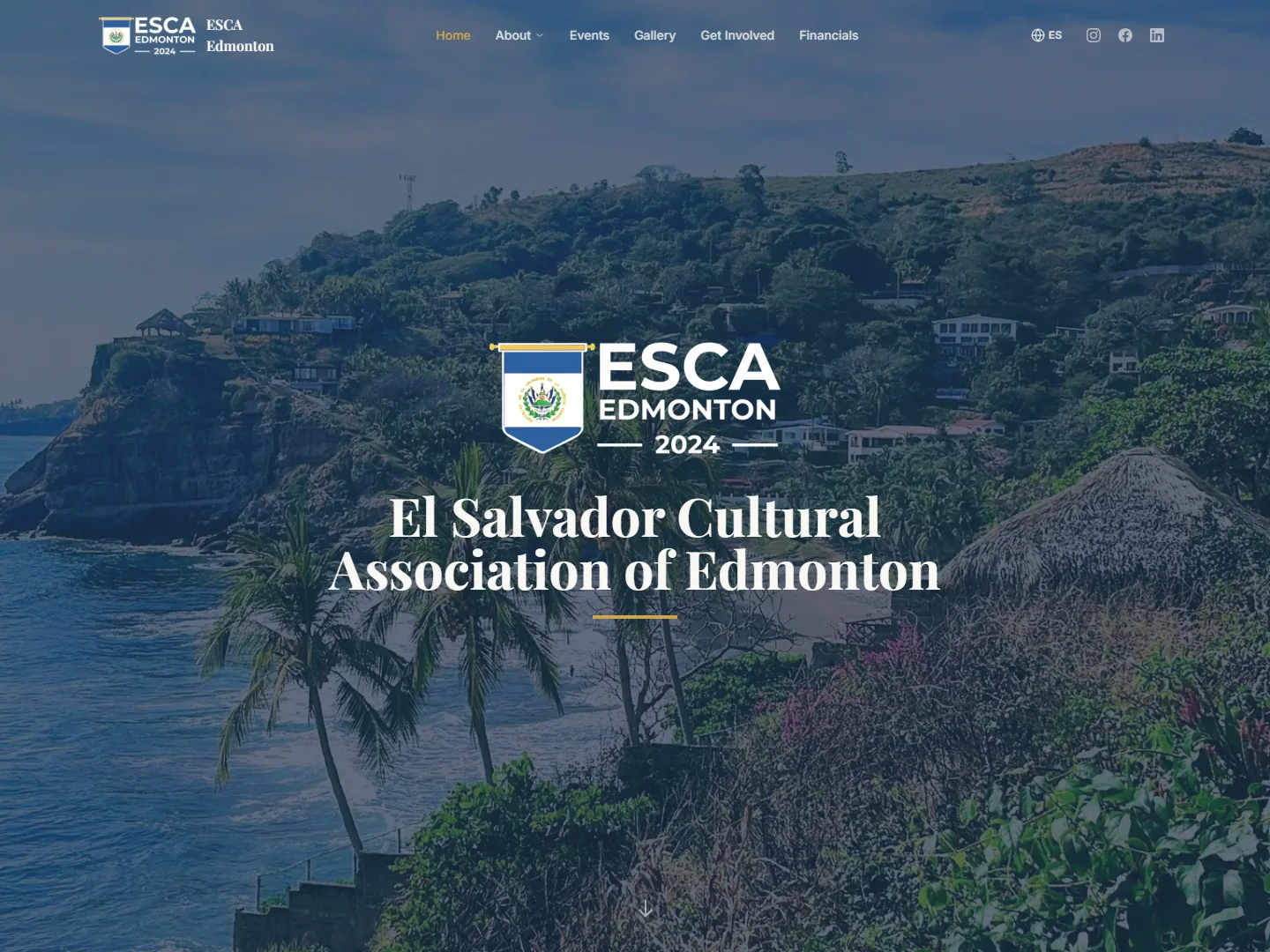 ESCA Edmonton website homepage, a bilingual non-profit cultural association site built by Independent Commerce